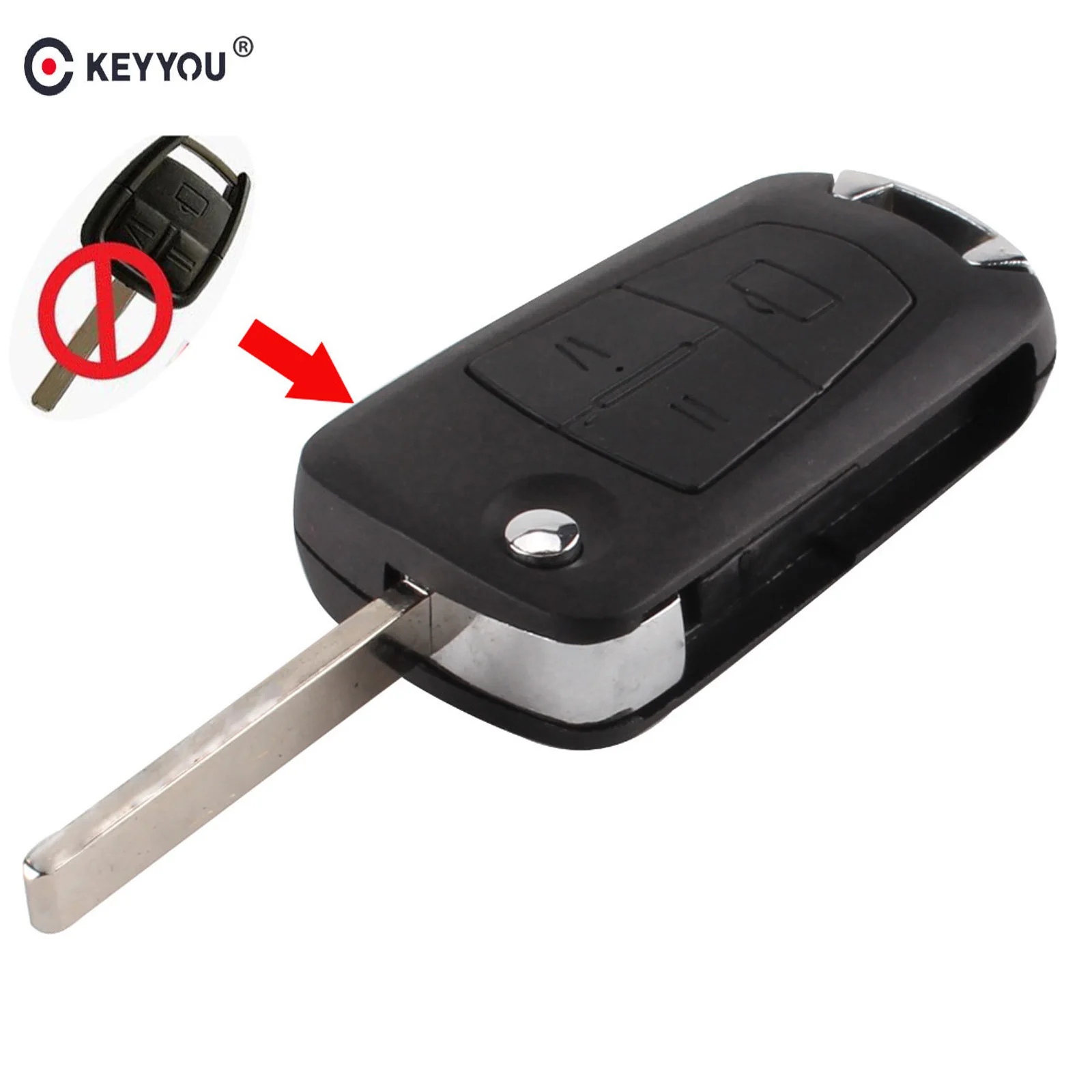 

KEYYOU New Flip Folding Remote Key Case 3 button black 3 BTN For Vauxhall Opel Astra Vectra Zafira HU100 blade free shipping