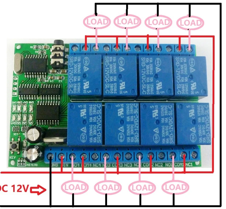 Телефон декодер голоса реле DC 12 V 8CH DTMF релейный телефон Голосовое управление модуль декодер релейная плата