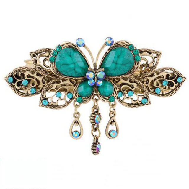 European and American Popular Resin Hollow Butterfly Hair Clips Blue