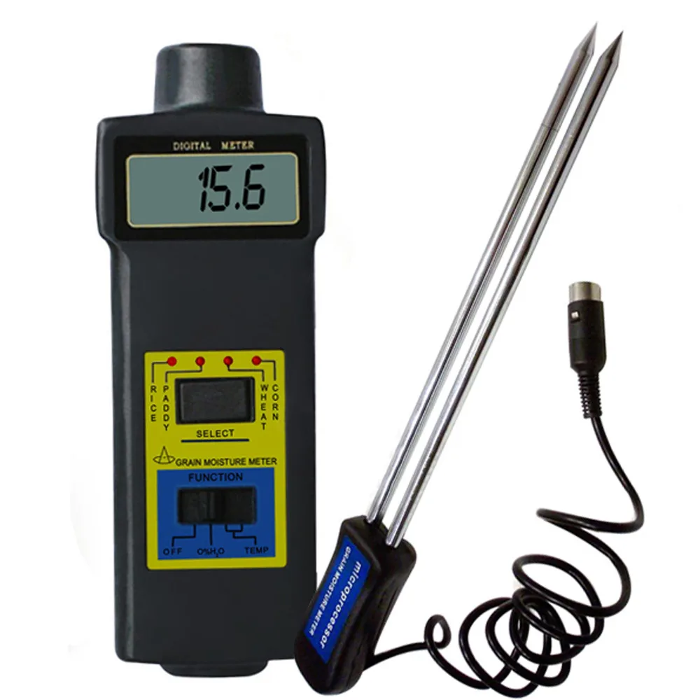 

Digital Grain Temperature 8 ~ 20% Moisture Meter Tester Rice Corn Wheat Paddy with Detacheable 2-Pin Probe