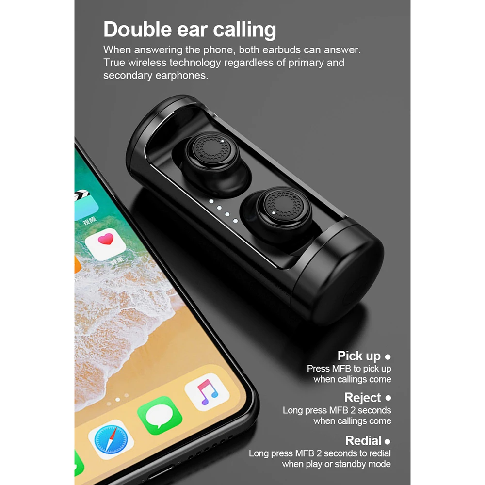 Q63 Tws Wireless Earphones Mini Waterproof Bluetooth Earphone In Ear Stereo Earbud Headset for Apple iPhone 11 not Air Auricular