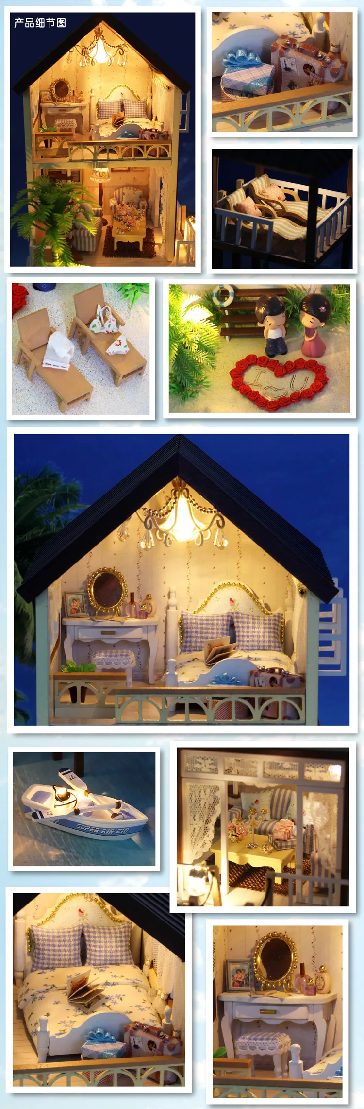 Diy деревянный кукольный дом с мебели легкая музыкальная модель наборы для строительства 3D миниатюрный кукольный домик подарки