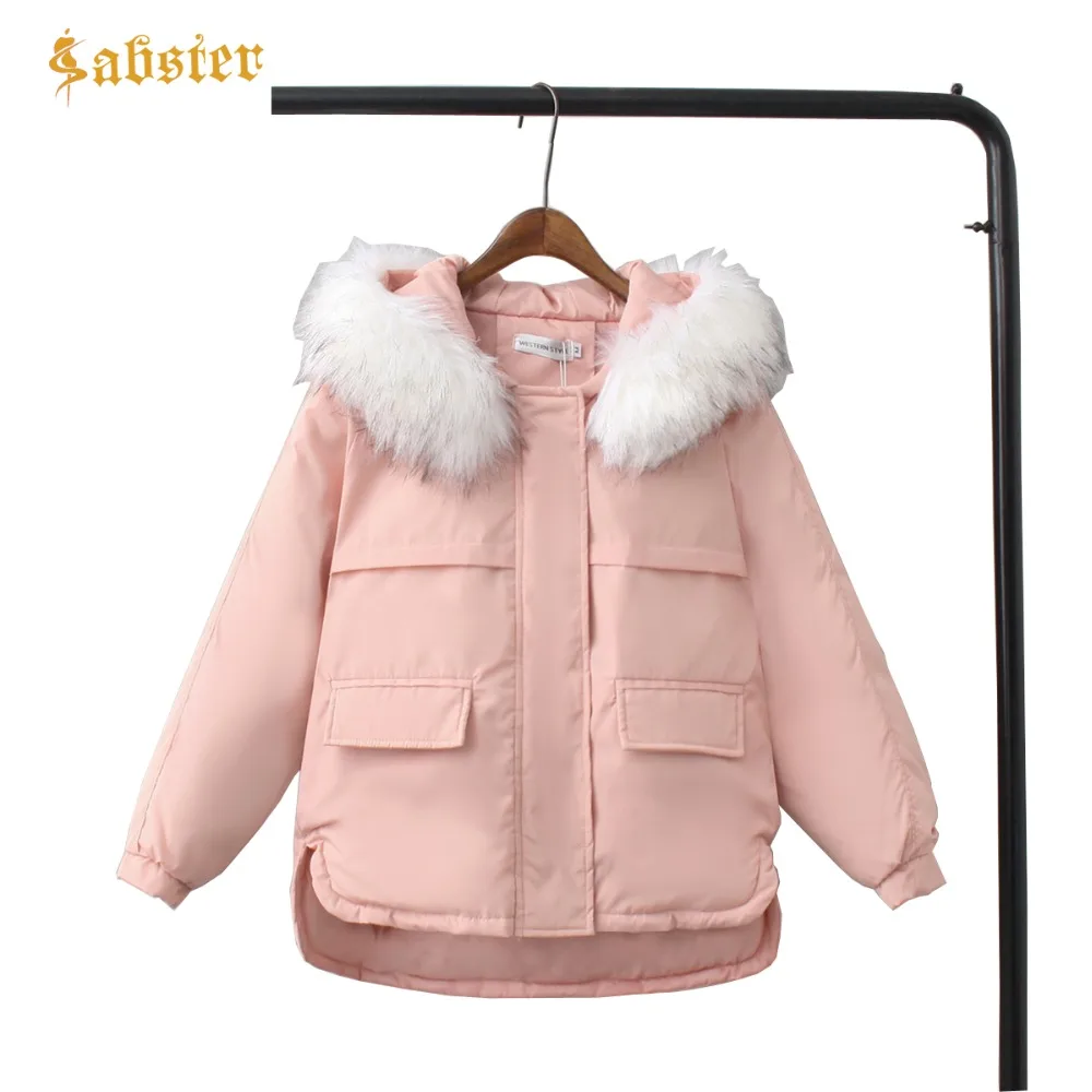 

Women Winter Jacket Fur 2018 New Fashion Long Sleeve Warm Parka Women Coat Thick Jacket Loose Coat Outwear Female kz278