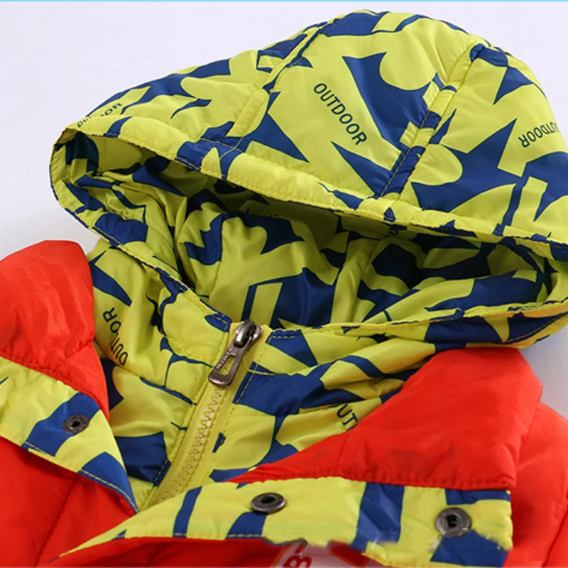 Yilaku/зимняя куртка-пуховик для мальчиков; модные зимние теплые пальто в стиле пэчворк; 2 цвета; детское теплое пальто с хлопковой подкладкой