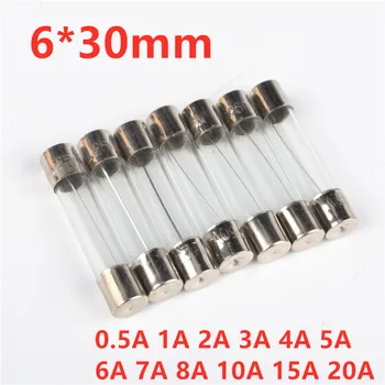 

10PC 6x30mm Fast Quick Blow Glass Tube Fuse 0.5A 1A 2A 3A 4A 5A 6A 7A 8A 10A 12A 15A 20A/250V 6*30