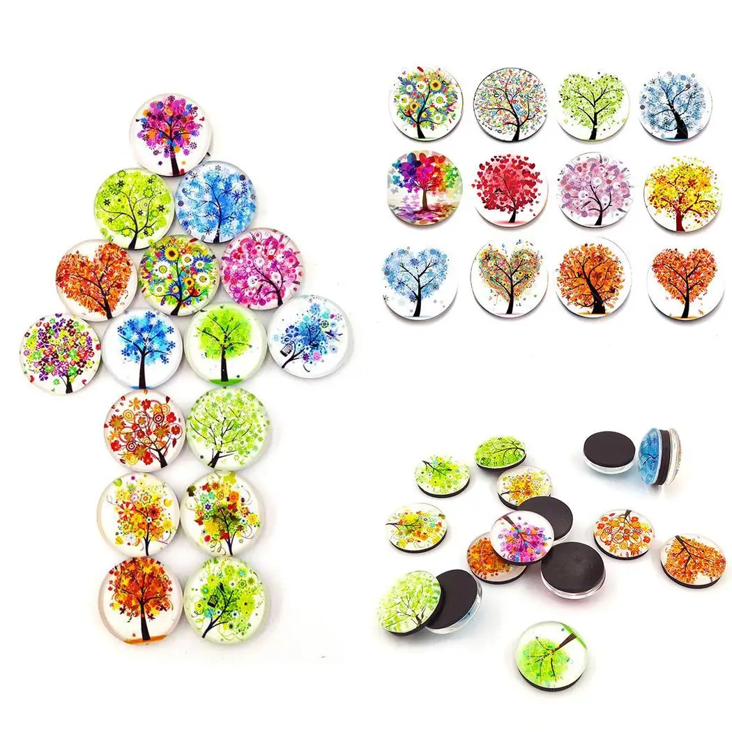 

New Kitchen Household Life Tree Landscape Tree Glass Pack of Stickers(12pcs) about 10g Refrigerator Stickers