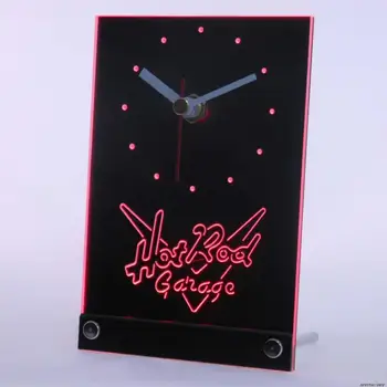 

tnc0128 Hot Rod Garage Beer Bar Car 3D LED Table Desk Clock