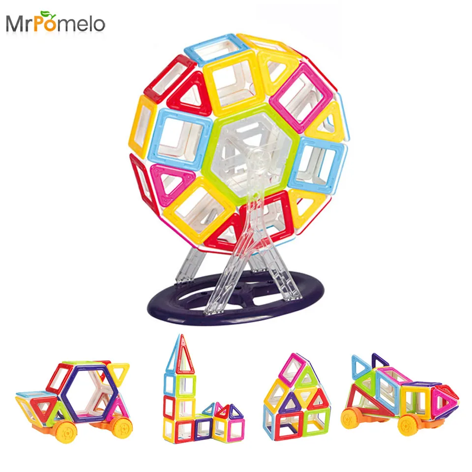 

76PCS Mini Building Blocks Bricks Toys learning Education Kid Toys Fun Construction Designer Magnetic Blocks Children Logic Game