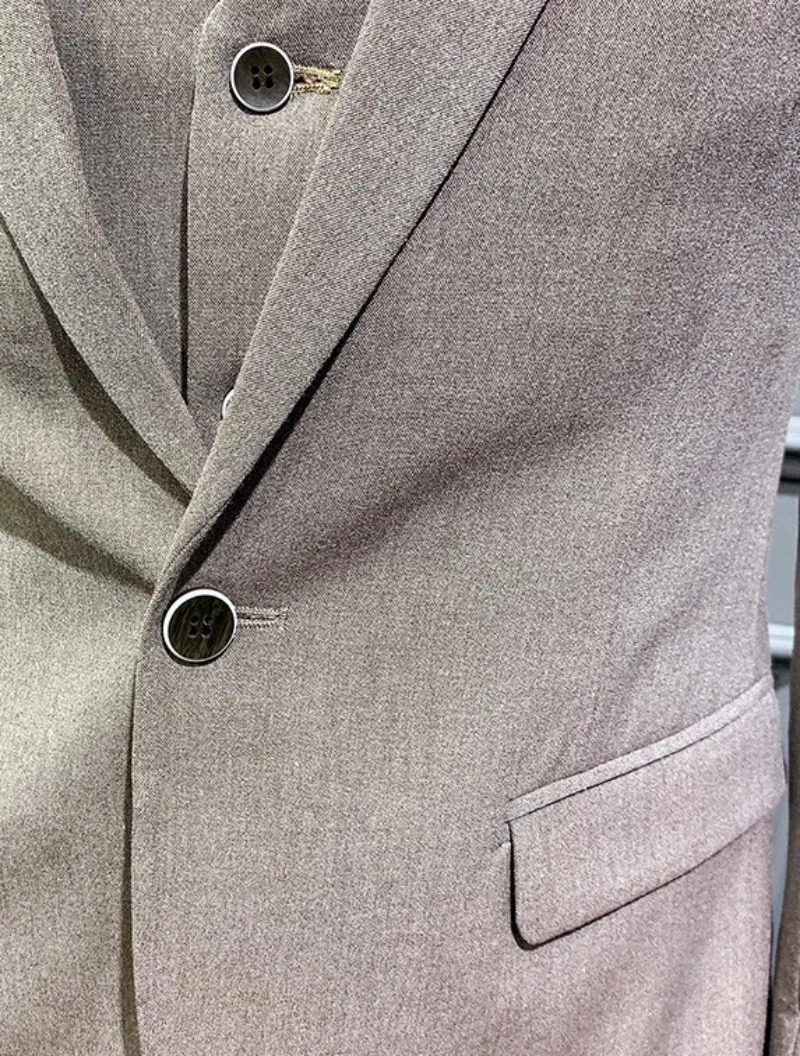 Высокое качество мужской формальный костюм из трех частей наборы Slim Fit Блейзер жилет свадебное платье костюмы Офисная Рабочая одежда банкетные вечерние костюмы
