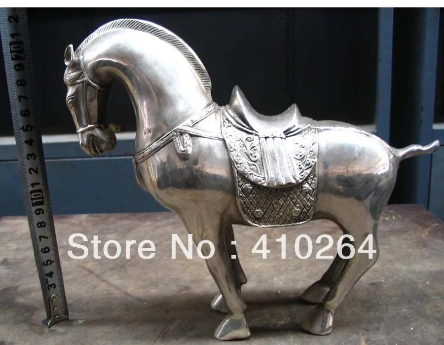 

Can collections beautiful Tibet silver horse bronze Statue