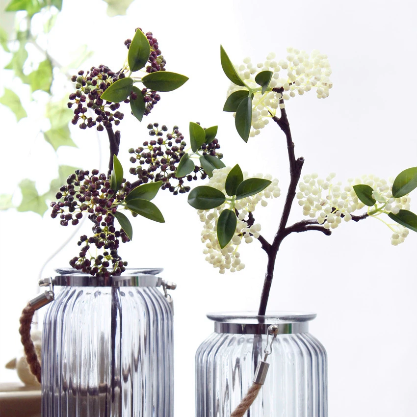 

1pc Artificial Berry Branch Short Branch Accessories Fruit Berries Plastic Fake Flowers for Home Table Decoration Scrapbooking