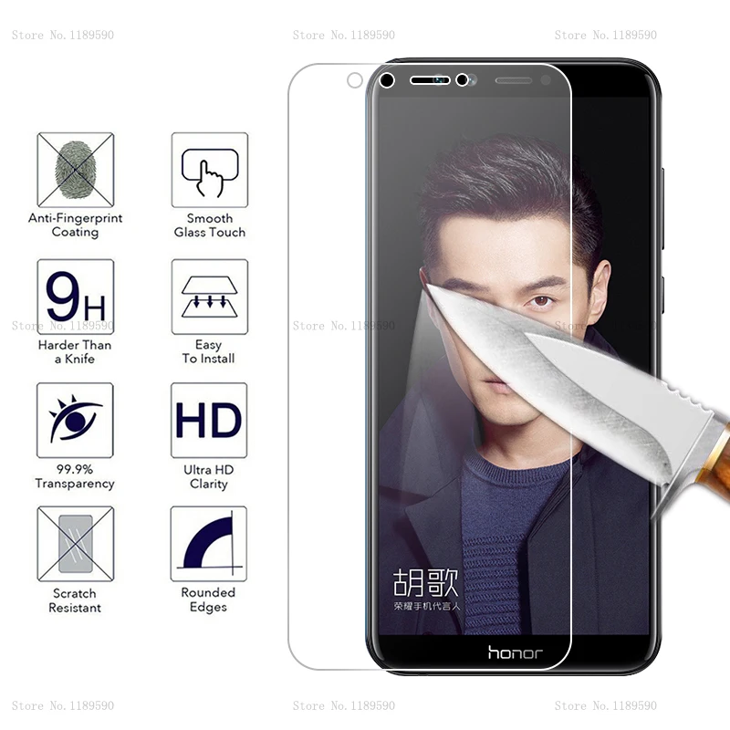 Закаленное стекло 9H HD для Huawei Honor 8X Max 8C 8 9 Lite Note 10 V10 V9 Play твердое экрана magic 2