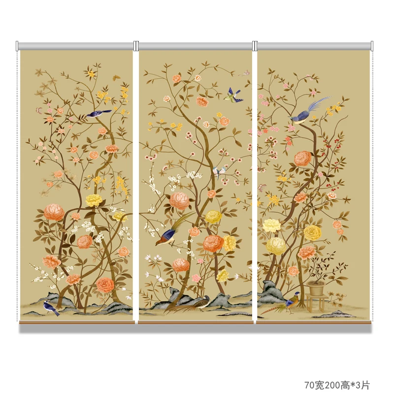 Diseños de patrones de pantalla de Biombo para habitación con cortina de partición de ventana translúcida suave para sala de estar