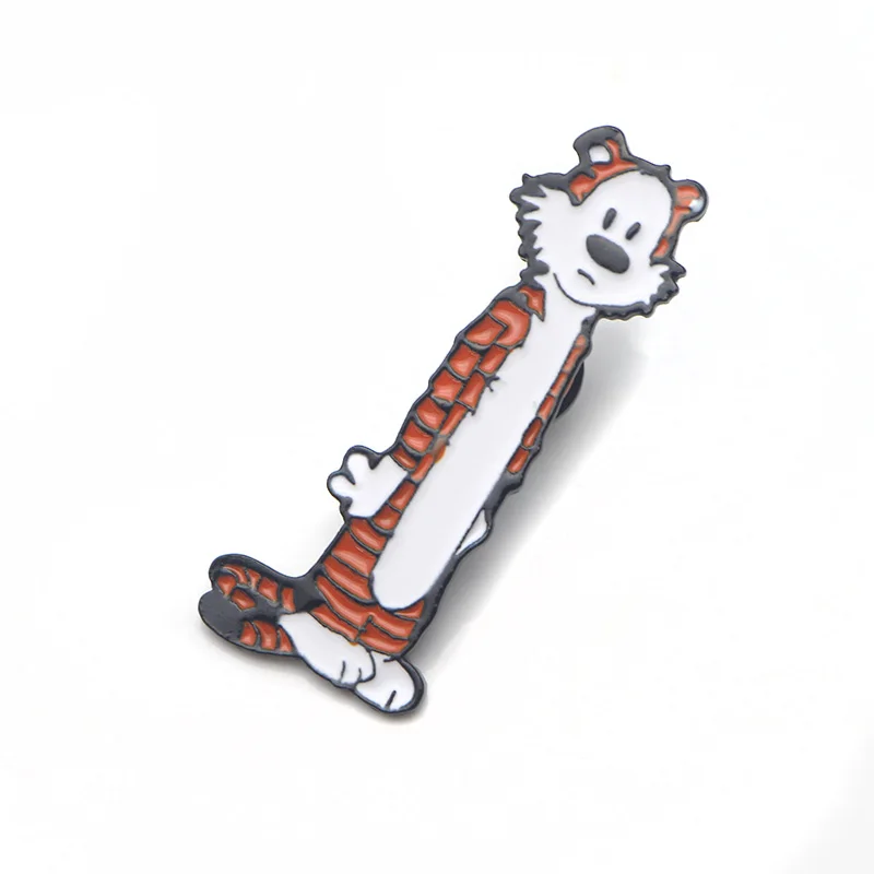 P3680 Dongmanli Hobbes Tigger милые металлические эмалированные булавки и броши для нагрудных штифтов рюкзак сумки значок крутые подарки