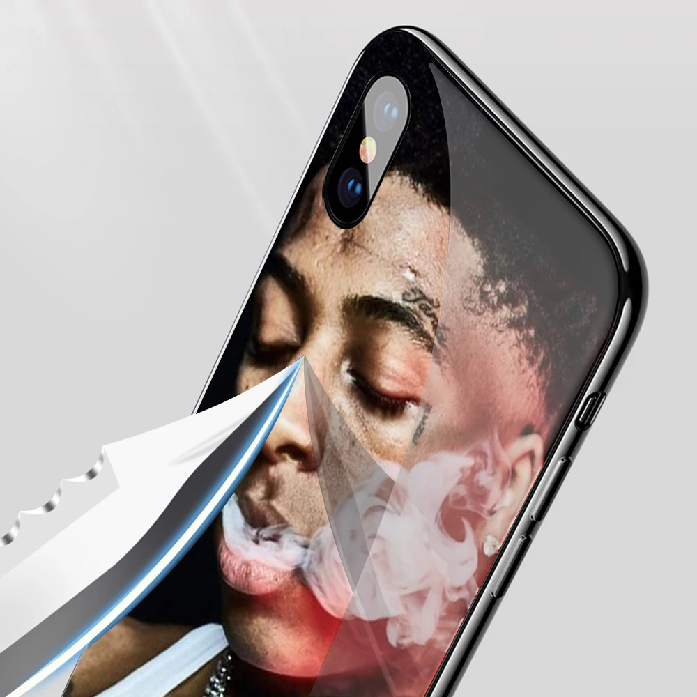 Lavaza Youngboy никогда больше не сломался закаленное стекло ТПУ чехол для iPhone 6 6S 7 8 Plus 5