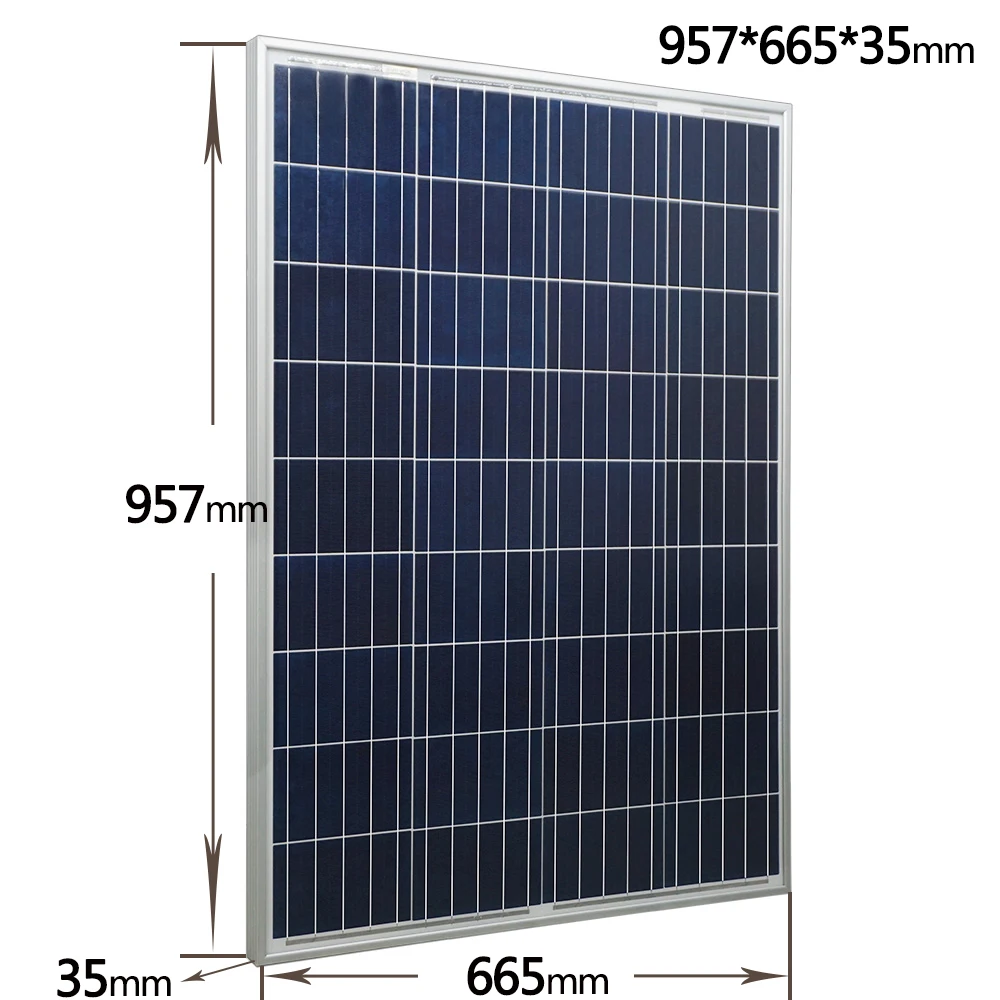 UK Stock 100W Watts 12V Volt Poly Solar Panel Battery Charging Off Grid Caravan Home Free Shipping  No Tax No duty