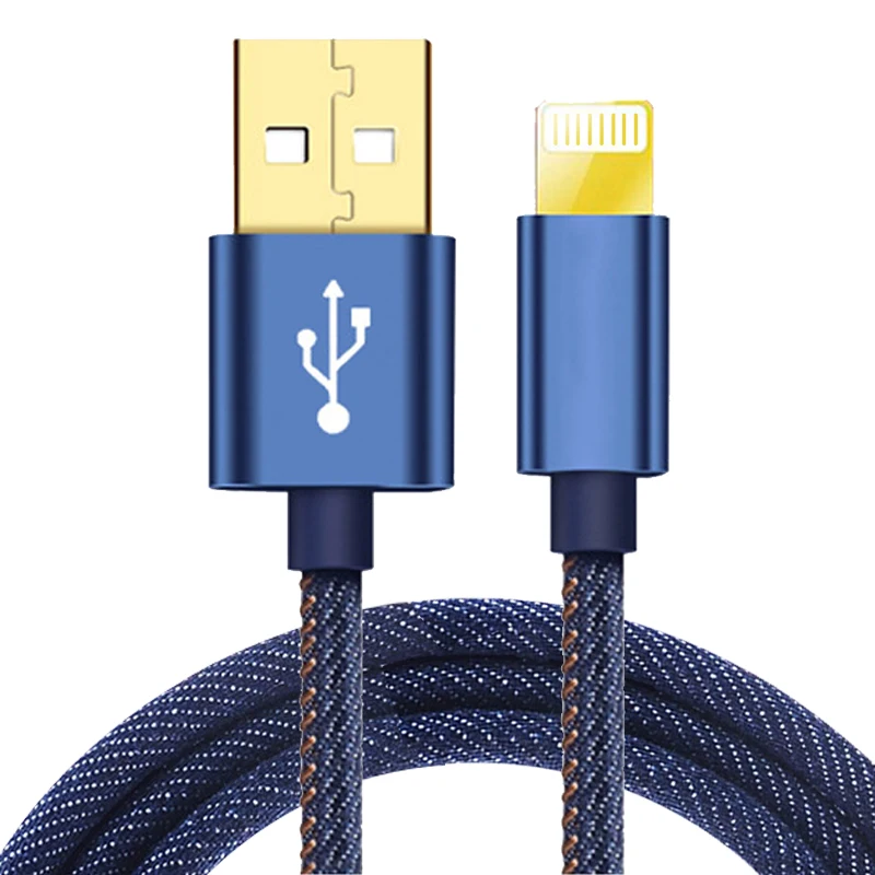 YILIZOMANA Lightning Micro type c-USB кабель джинсовый ковбойский стиль для передачи данных 1,2 м кабель для IOS Android - Цвет: Lightning