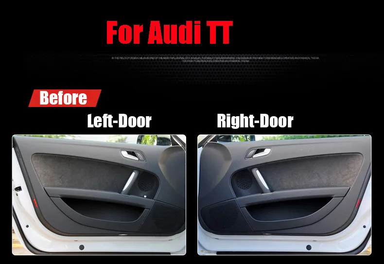 2 шт тканевые коврики для защиты дверей анти-удар декоративные колодки для Audi TT