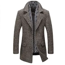 50% импортные шерсть на осень-зиму Новые Длинные шерстяное пальто Съемная шарф мужской высокого качества коммерческих мужская одежда