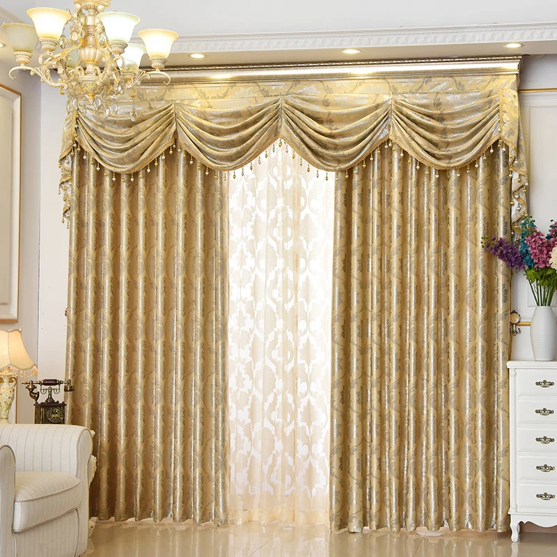Шторы тюль для гостиной столовой спальни балдахин Роскошный европейский стиль утолщение затенение Современная оконная мантия вилла