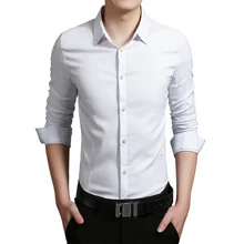 Мужская рубашка с длинным рукавом мужская хлопковая рубашка белая мужская рубашка плюс размер 4xl Camisa Social Masculina брендовая одежда