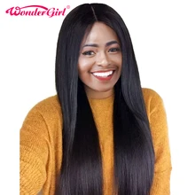 180% Density Brazilian Straight Wig Pre Plucked Lace Front Human Hair Wigs With Baby Hair Nonremy Wonder girl Lace Frontal Wigs