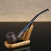 Classic Ebony Wood Pipe 3mm Filter Long Smoking Pipe Multifunction Metal Tool Wooden Stand Handmade Tobacco Pipe ► Photo 2/6