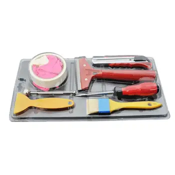 

9 PCS Ceramic Tile Cleaning Tool Set Painting Stripping Tools Set Cleaning Glass Wall Scraper Brush Gloves