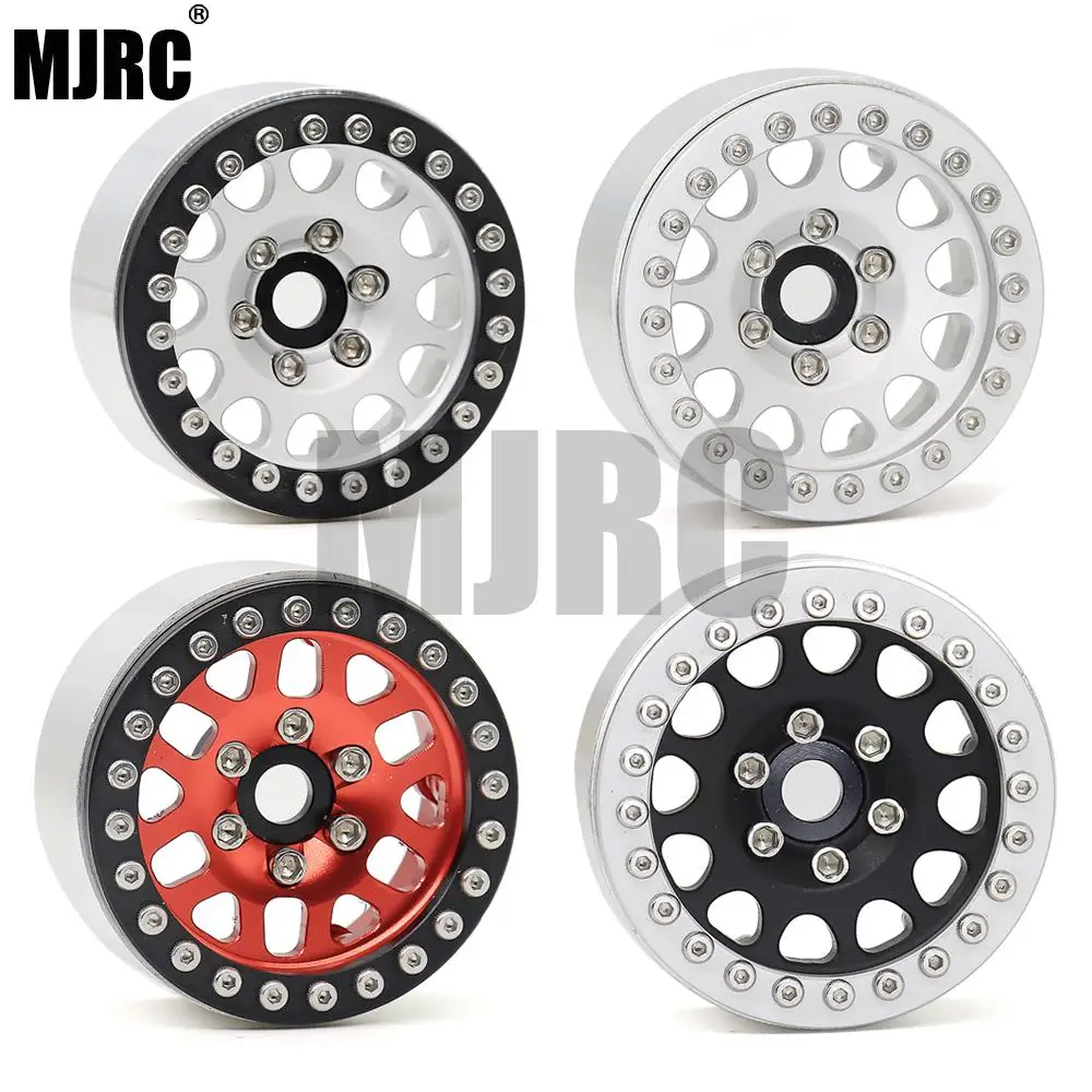 

MJRC 4Pcs Aluminum Alloy 1.9 Beadlock Wheels Rims for 1/10 RC Crawler Axial SCX10 SCX10 II 90046 Traxxas TRX4 D90