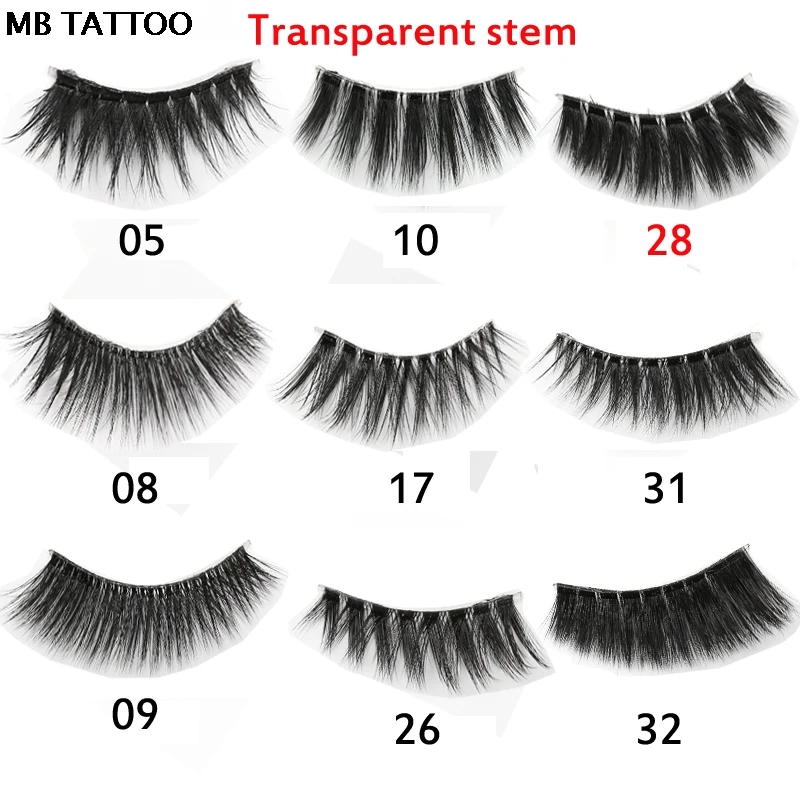 MB tattoo Новые прозрачные объемные норковые ресницы 5 пар натуральные длинные