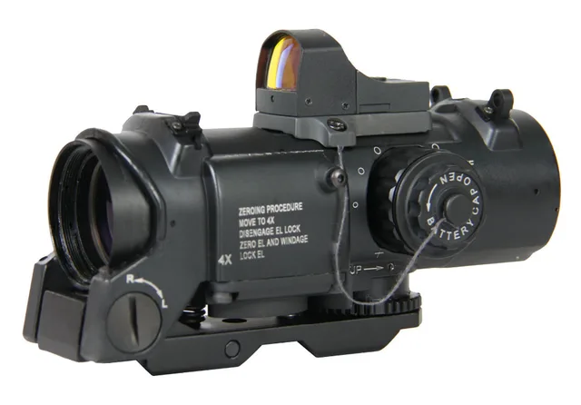 Cheap Hot Sale 4x Fixed Dual Role Scope With Mini Red Dot Sight Red Green Illumination for Hunting CL1-0160BK