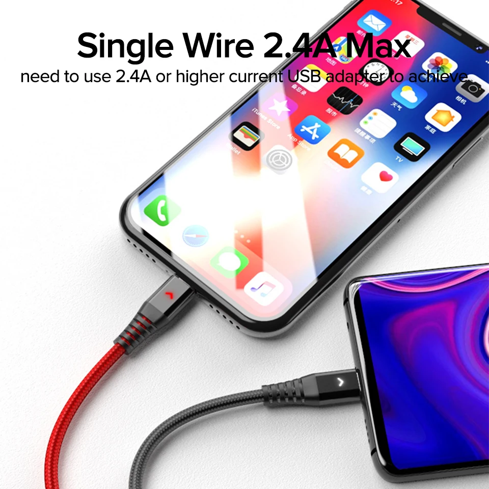 Venroii USB 3 in 1 Micro Cable Type C Kable Android Phone Cord for Xiaomi Redemi Note 7 K20 USBC Wire for Samsung Oneplus 7 Pro