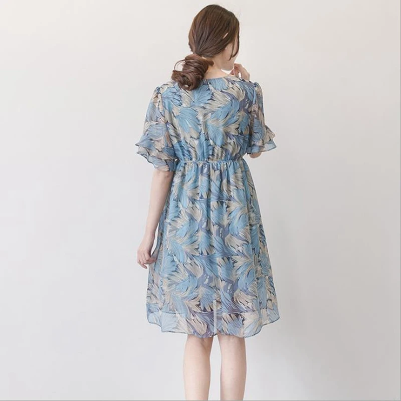 Summer dress for pregnant women ruffled sleeve chiffon loose pregnant dress Vestido de embarazada elegant maternity dresses 2018