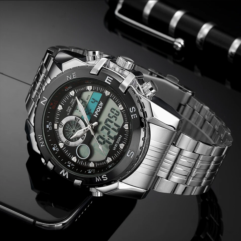 Люксовый бренд, мужские военные спортивные часы, мужские Кварцевые светодиодный аналоговые часы Chronos, мужские цифровые наручные часы, Relogio Masculino