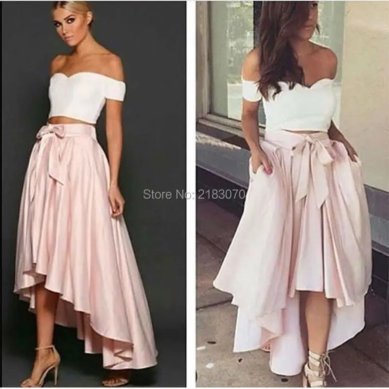high low 2 piece dress