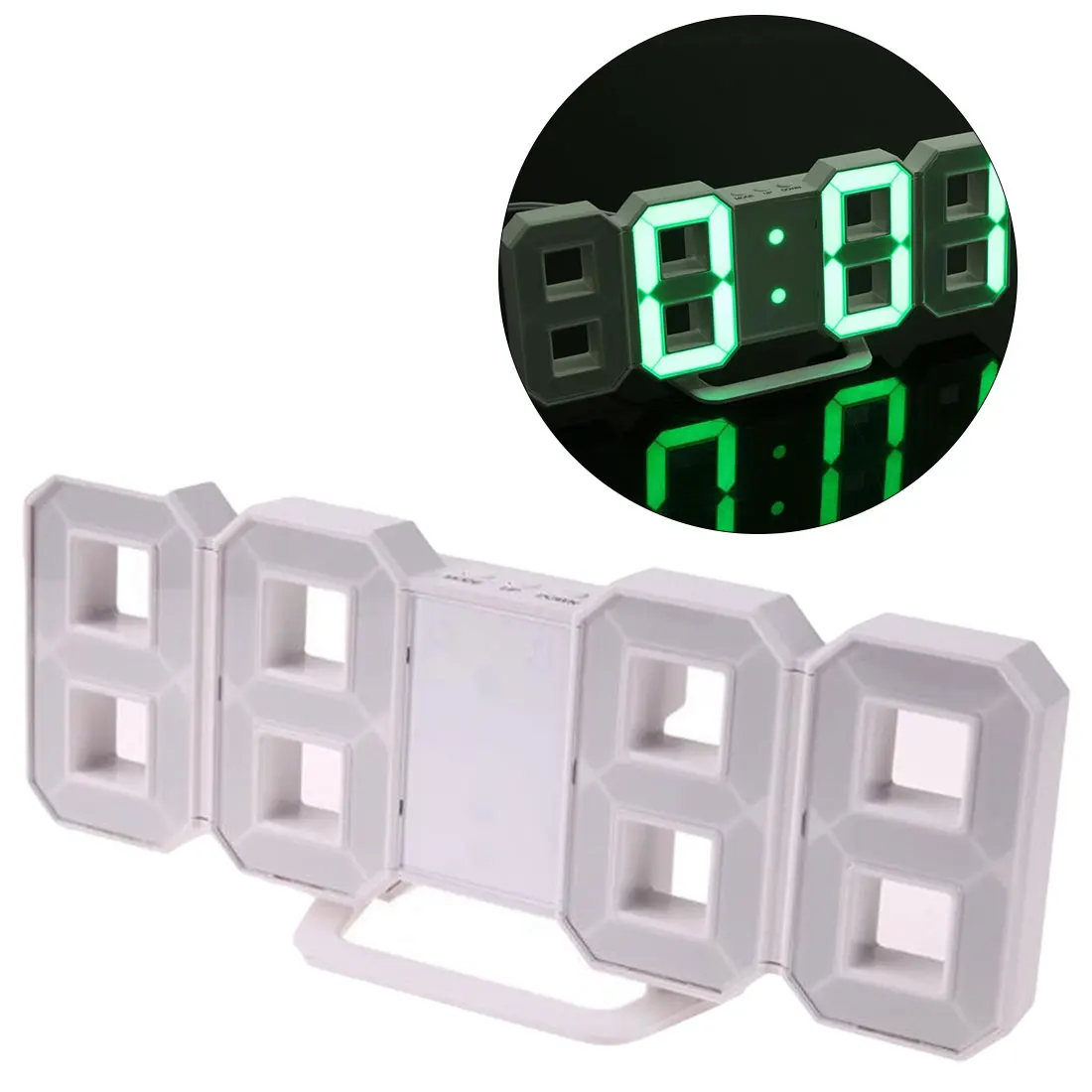 

3D LED Wall Clock Modern Digital Wall Table Clock Watch Desktop Alarm Clock Nightlight Saat Wall Clock For Home Living Room
