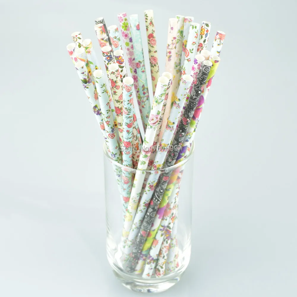 

Free DHL/FEDEX/UPS 1000pcs Paper Straws, Flower Paper Straws, Drinking Paper Straws Silver Foil Straw Party Deco