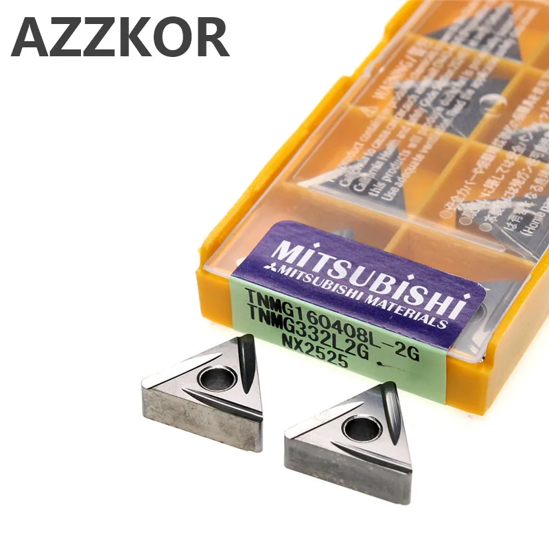 

AZZKOR Carbide Inserts TNMG160408 NX2525 Cutter CNC Lathe and NC Lathe Turning Tools For Metal TNMG332R/L Cutting Ceramic Blade