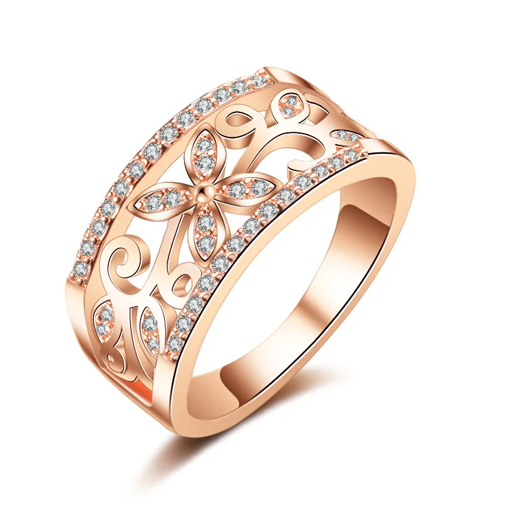 Clásico trébol de cuatro hojas anillo femenino exquisito regalo de moda