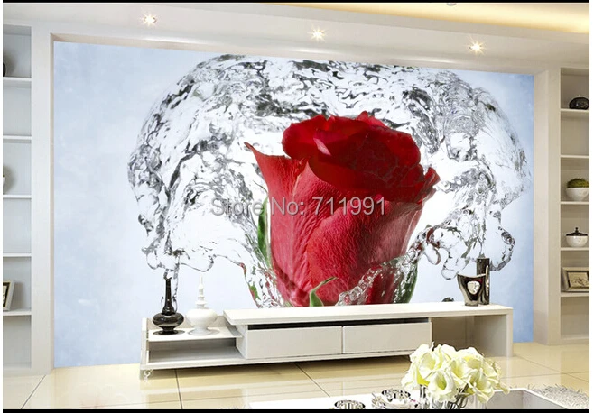 

Custom 3D stereo wallpaper Spray Rose for the living room bedroom TV setting wall vinyl wallpaper Papel de parede