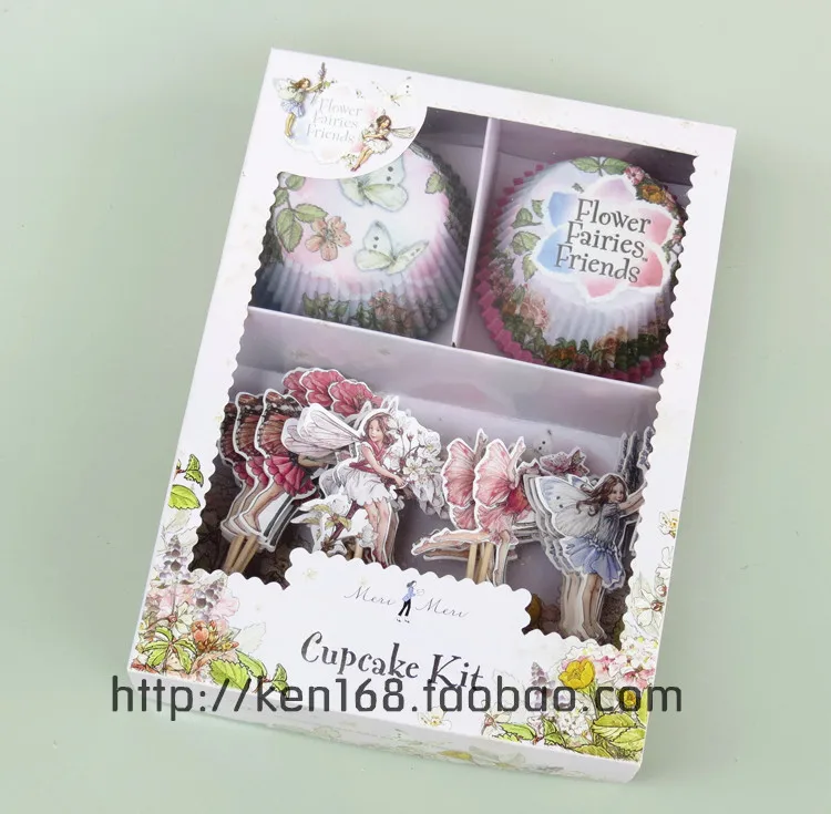 Ангел Девушка Прекрасные Цветы Cupcake Toppers Выборка, девушка день рождения/свадьба украшения, evnent партия выступает Высокое качество 48 шт