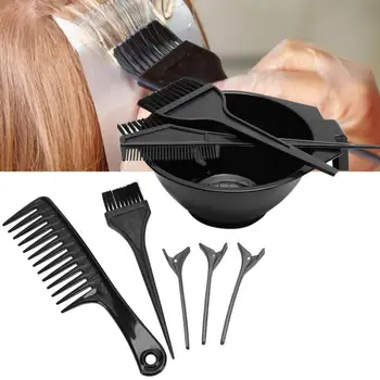

8pcs Hair Dyeing Tool Highlights Comb Hair Clip Dyestuff Mixing Bowl Kit