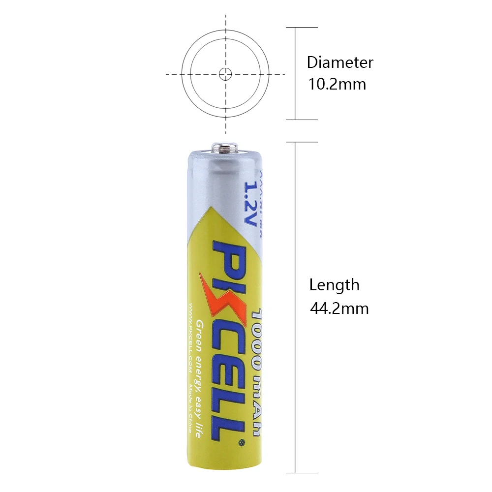 Pkcell 8 шт. 3A NiMh батарея 1000 мАч 1 2 в AAA Ni-MH Аккумуляторная для фонариков камеры игрушки
