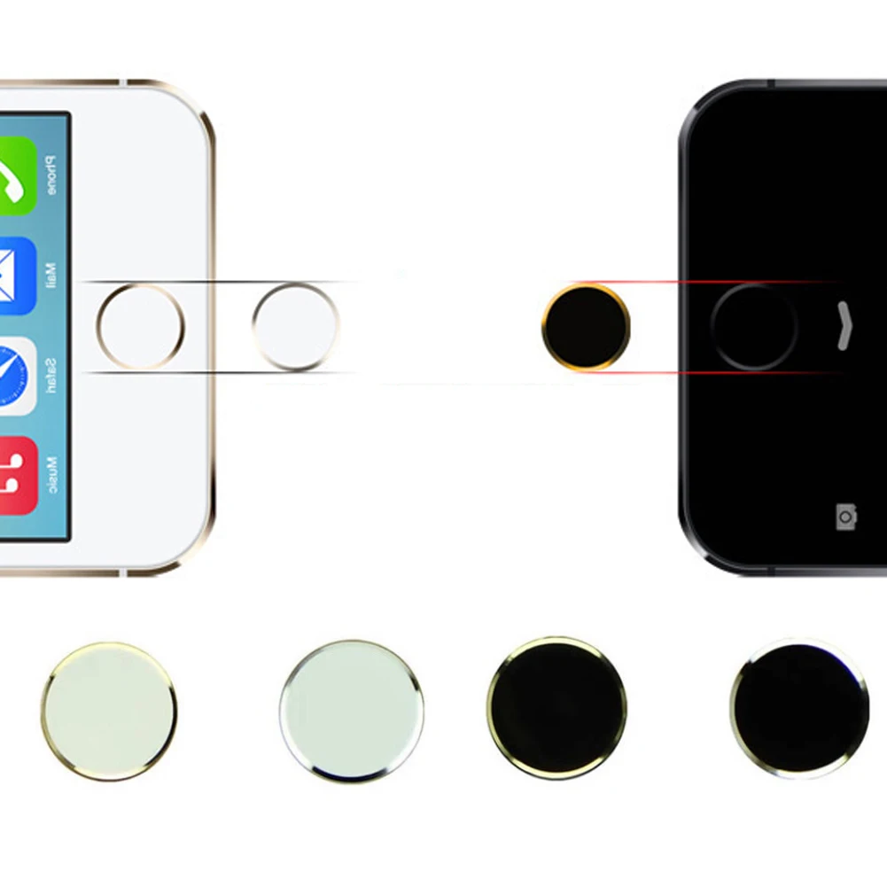 Абсолютно новая кнопка домой, кнопка для наклеивания ключей домой, плюс кнопка распознавания отпечатков пальцев для iPhone 5S 6 6 S 7 Plus