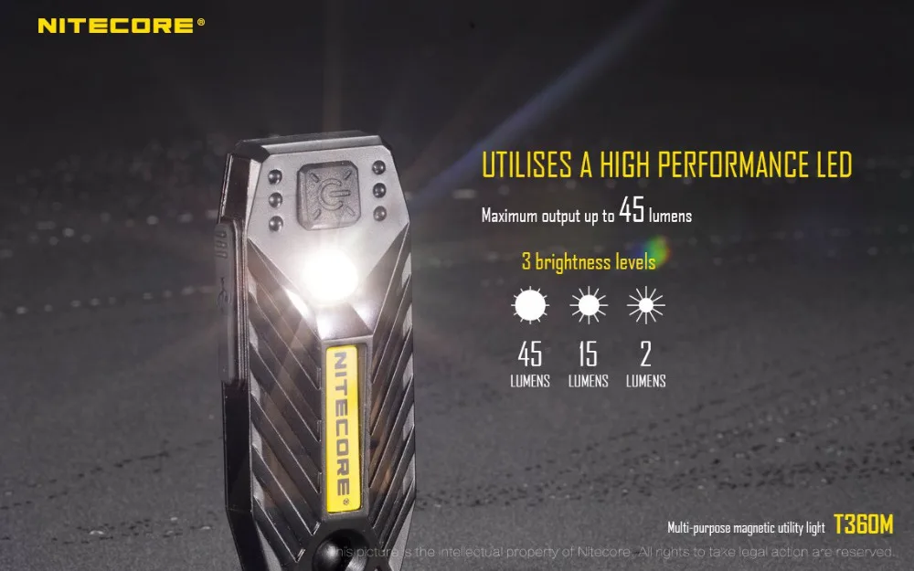 Nitecore T360M USB Перезаряжаемый фонарик Фонарь для фар Многоцелевой Магнитный универсальный свет не аккумулятор