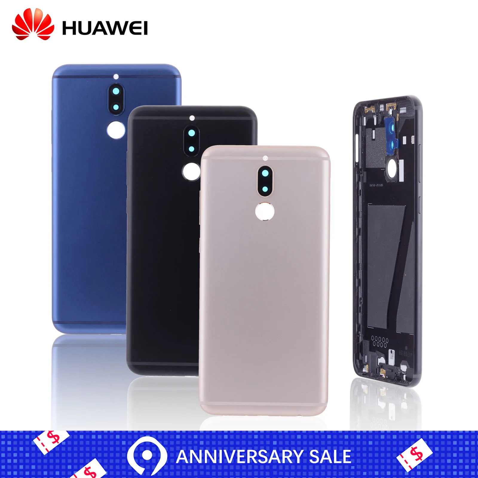 Задняя крышка для HUAWEI Mate 10 Lite Nova 2i на батарею черный золотой