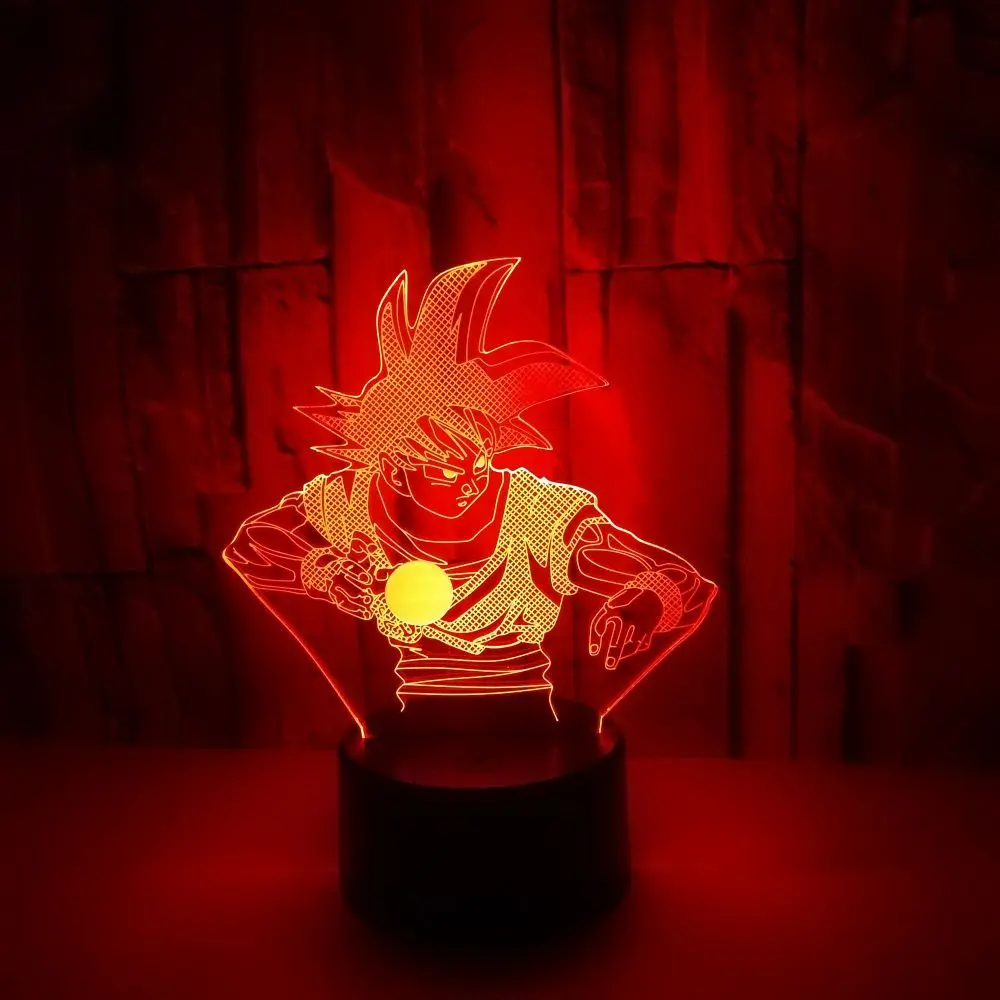 Dragon Ball Z Сон Гоку 3D светодиодный ночник Dragon Ball Lamp7 цветов Изменение Настольная лампа украшения дома Dropshopping