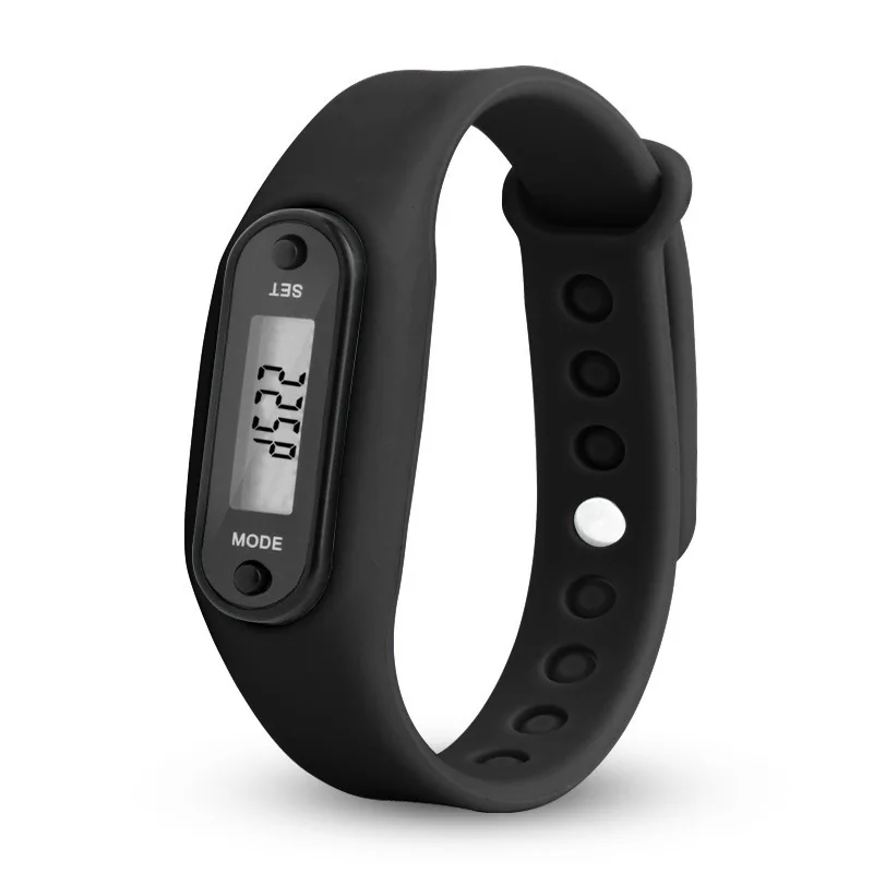 Digital LCD Silicone Wirstband Pedometer Run Step Walking Distance