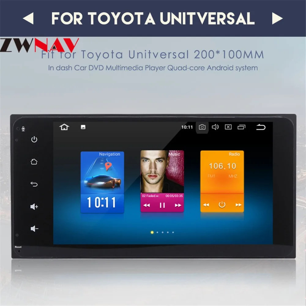 Discount Android 8.0 Car Radio 7 inch 2 din DVD 1024x600 GPS Navigation Bluetooth USB 2 din Universal For Toyota Player Octa 8 core 0