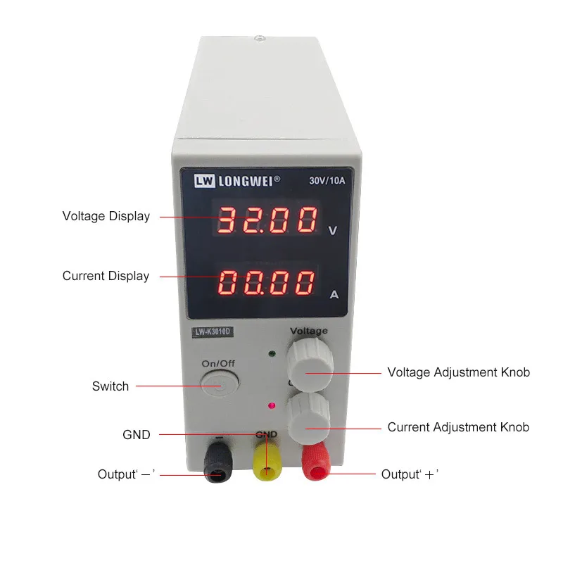 LW 3010D лабораторный источник питания регулируемый цифровой литиевый аккумулятор Зарядка 30 в 10 А переключатель DC источник питания регулятор напряжения